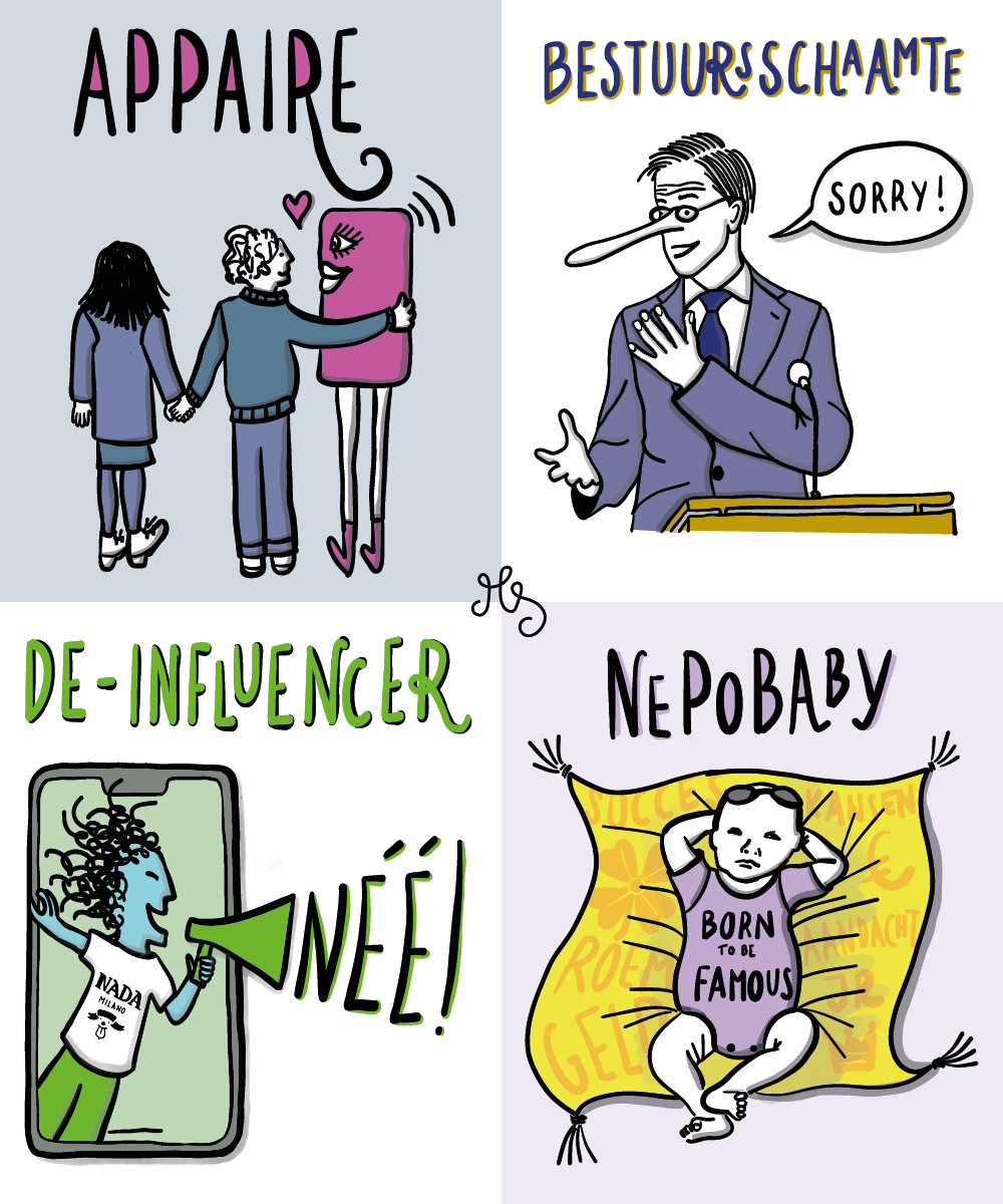 Woord van de week: Appaire, Bestuursschaamte, De-influencer, Nepobaby